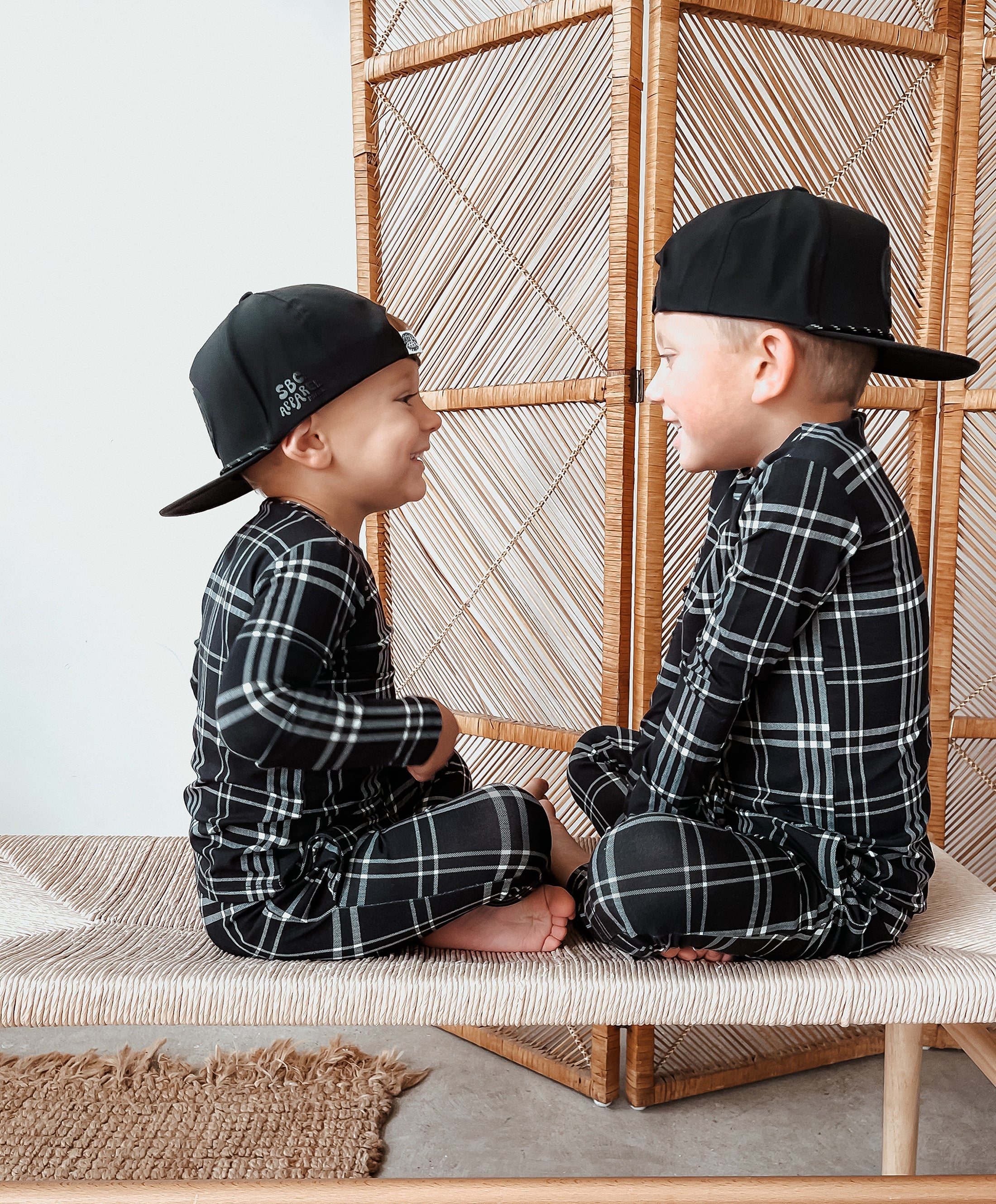 Black Plaid Two-piece Set