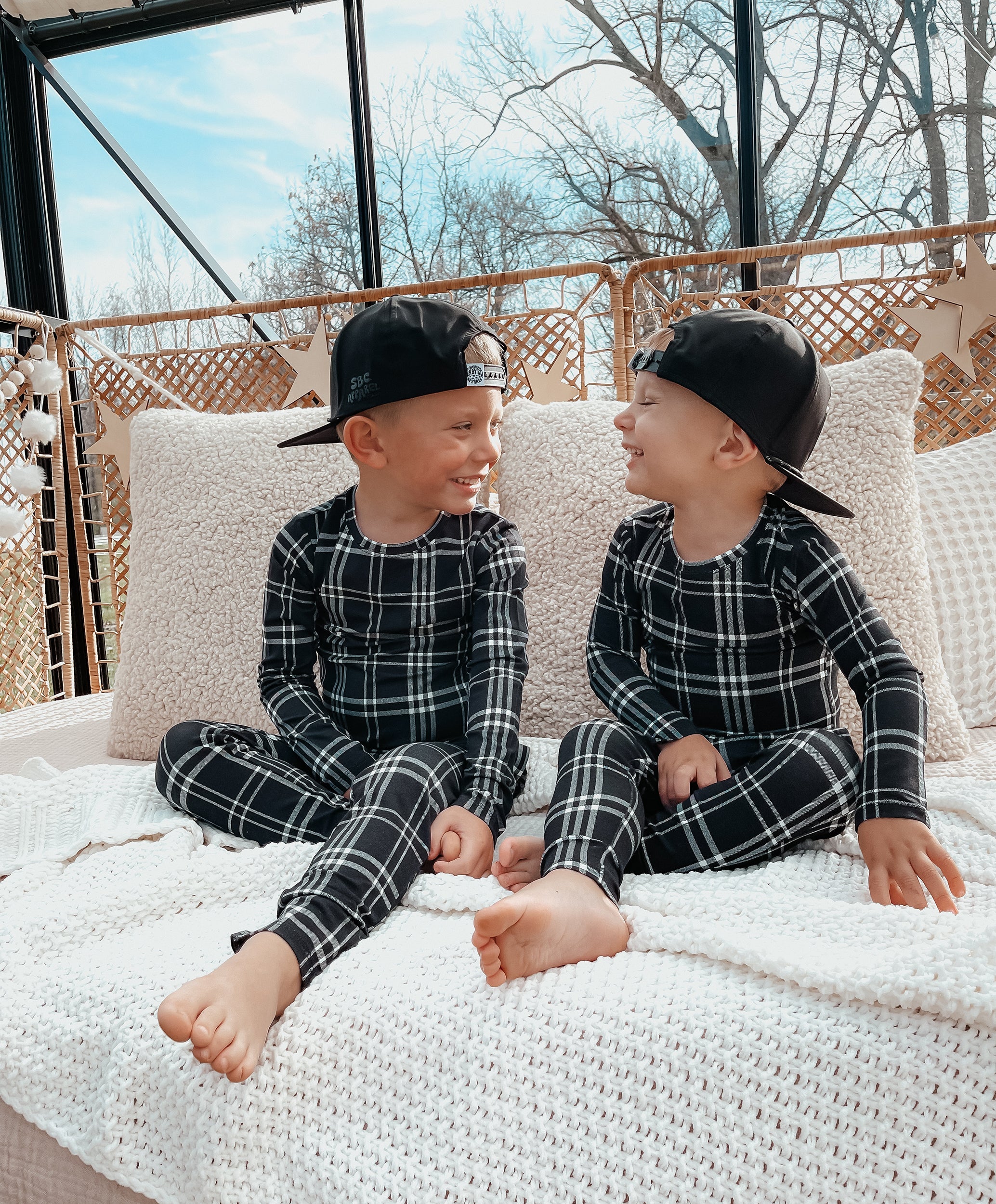 Black Plaid Two-piece Set