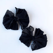 Black | Ruffled Hair Clip