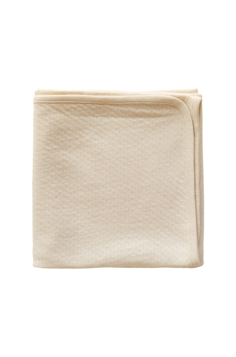 Ecru Pointelle Organic Pima Cotton Baby Blanket