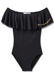 "you Can Be Anything" Black Swimsuit