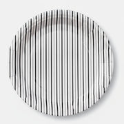 Black And White Fine Stripes Plates (set Of 8)