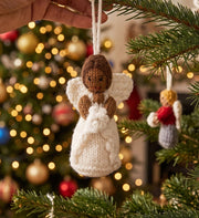 Black/brown Bride Hand Knit Wedding Ornament