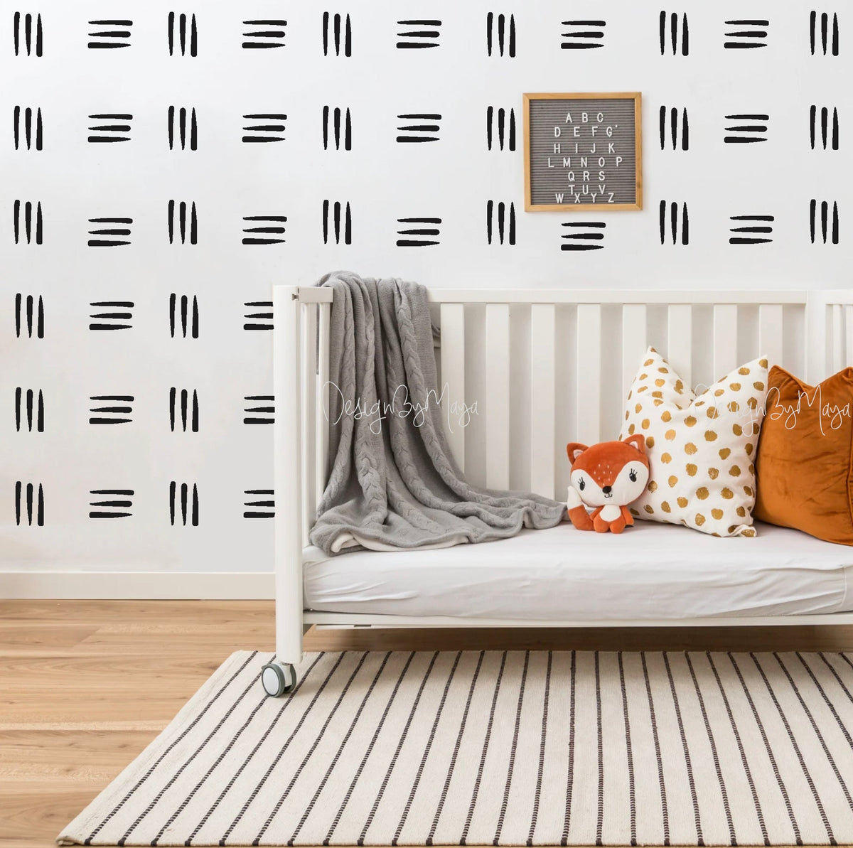 Lines Stripes Decals - Fabric Nursery Wall Art Decals