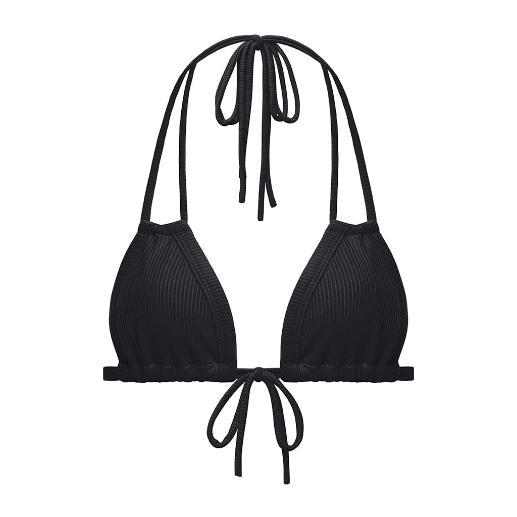 Black Rib Euro Bow Bikini Top