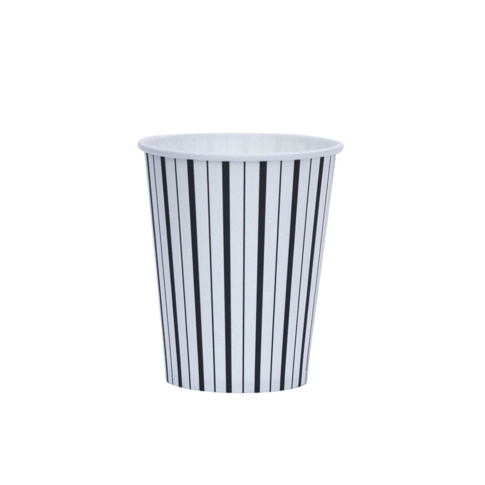 Black And White Fine Stripes Cups (set Of 8)