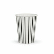Black And White Fine Stripes Cups (set Of 8)