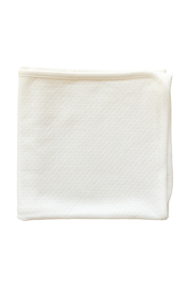 White Pointelle Organic Pima Cotton Baby Blanket