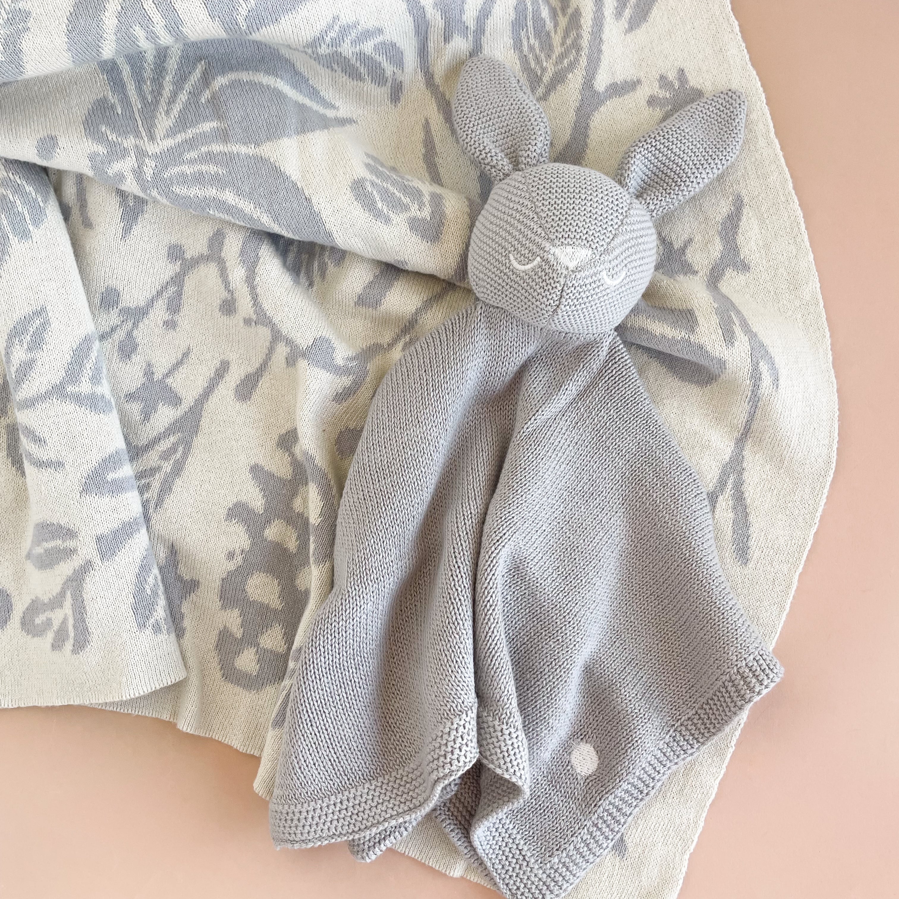 Organic Cotton Bunny Lovey, Grey