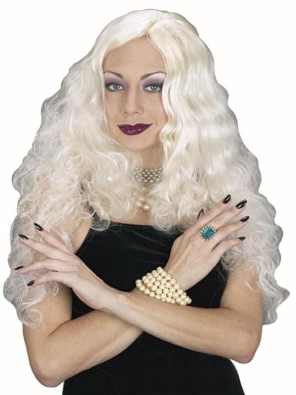Seductress Costume Wig In Black Or Blonde
