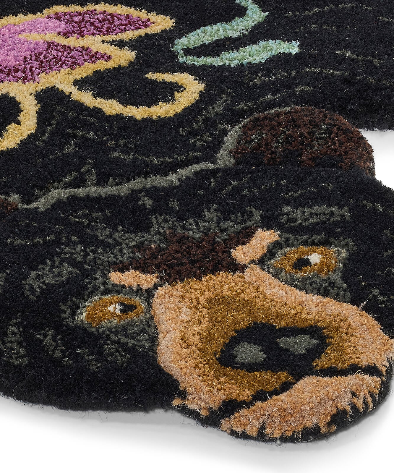 Blooming Black Bear Rug Small