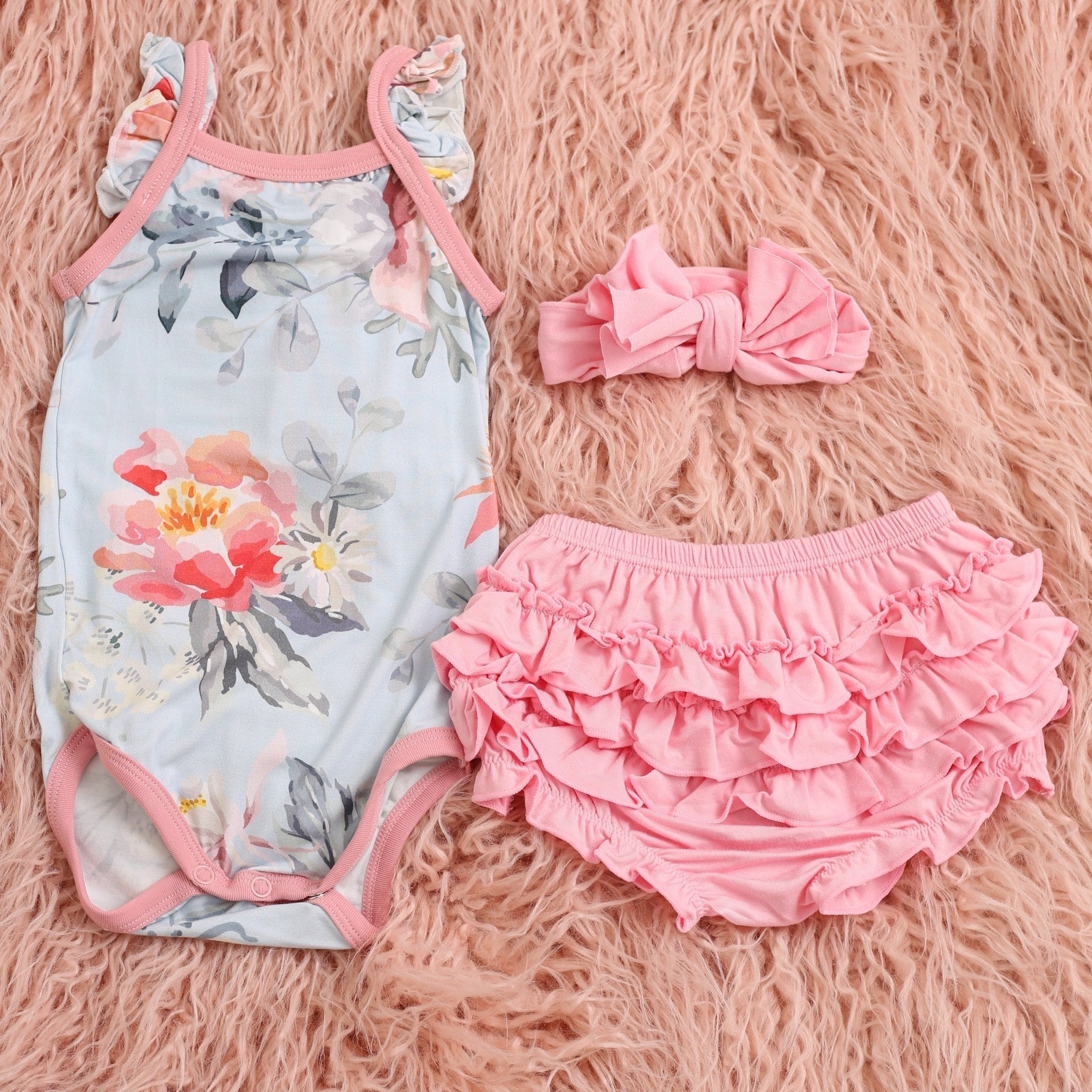 Blossom Snooze Ruffle Bloomer Set