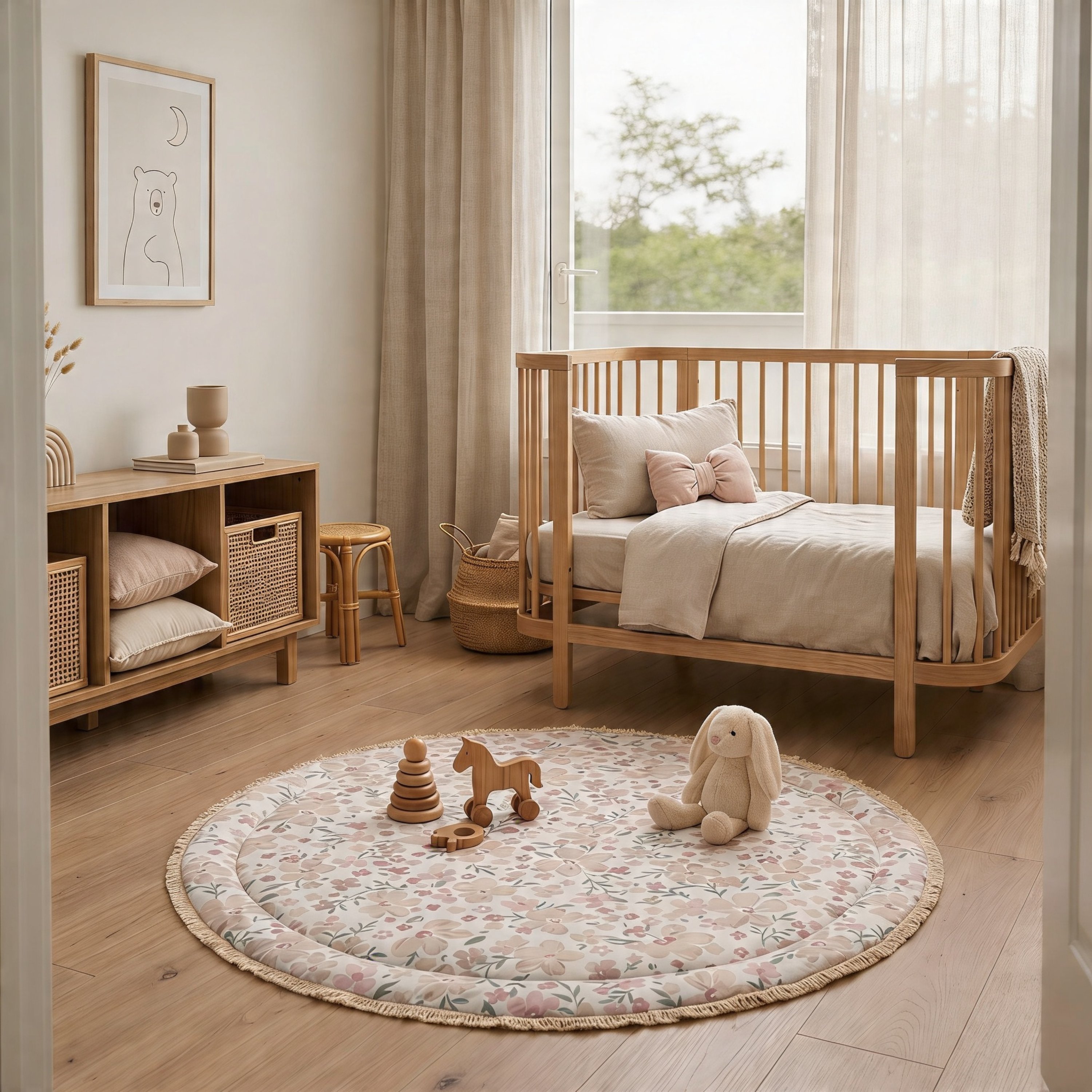 Organic Cotton Quilted Play Mat - Blossom