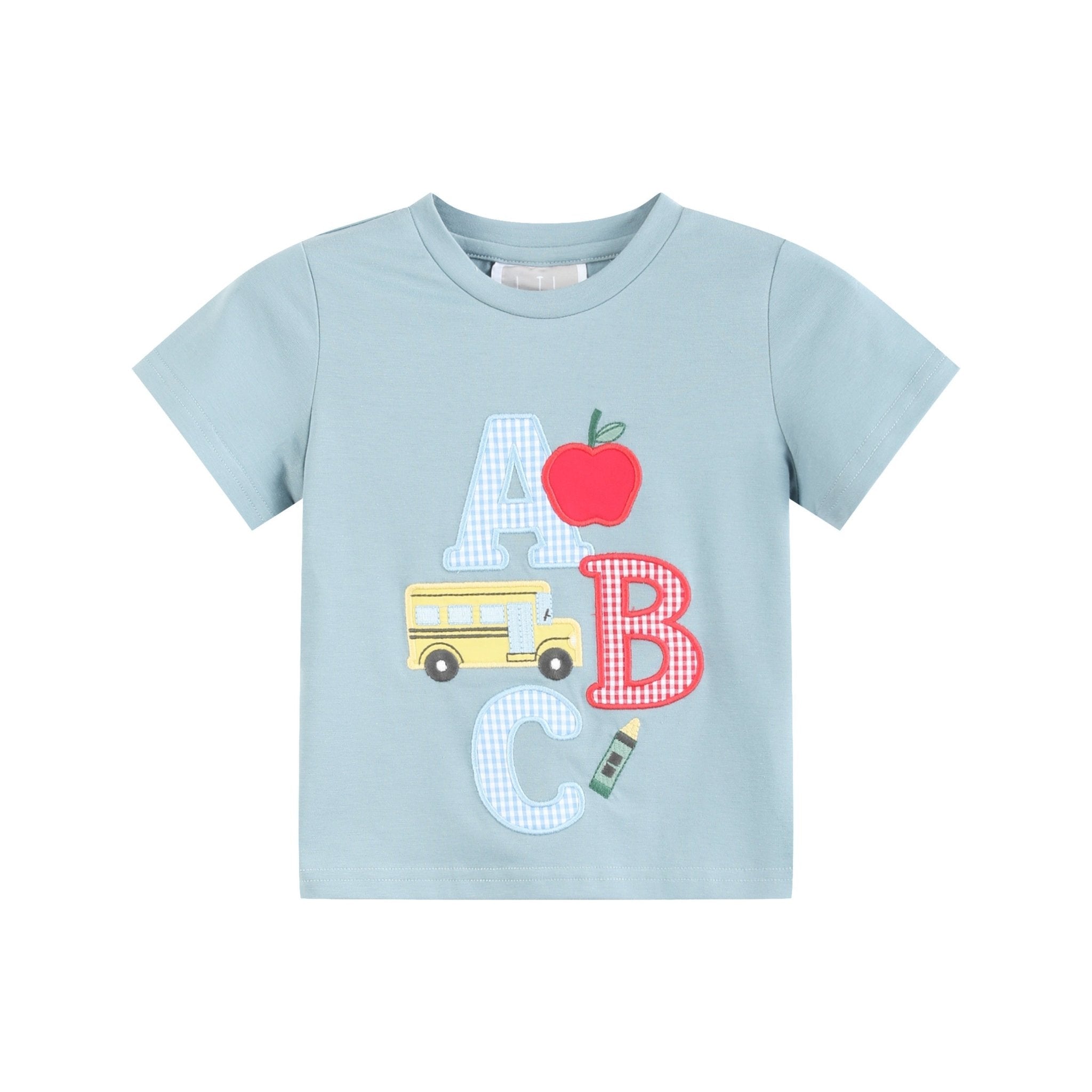 Blue Abc School Shirt And Shorts Set
