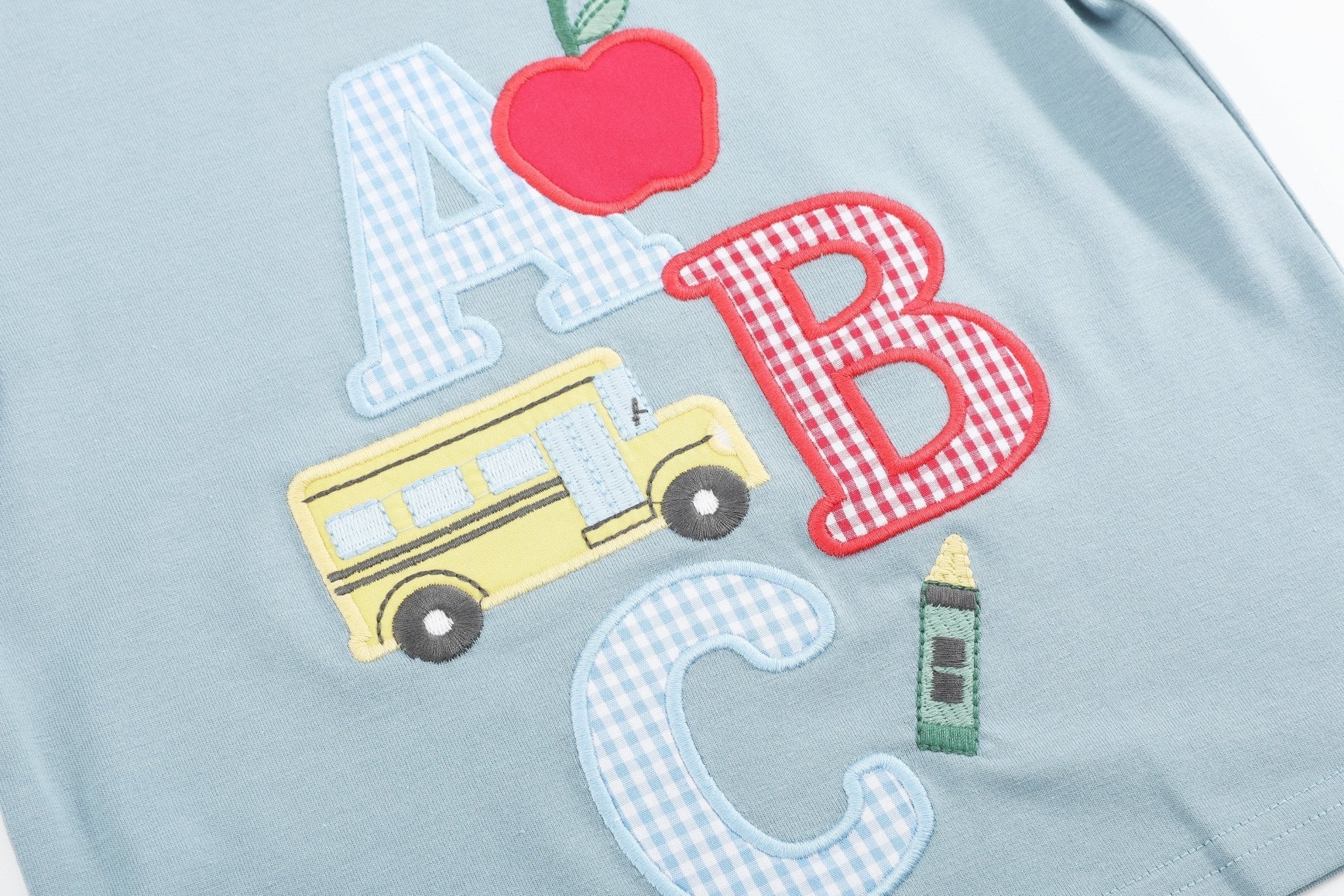 Blue Abc School Shirt And Shorts Set