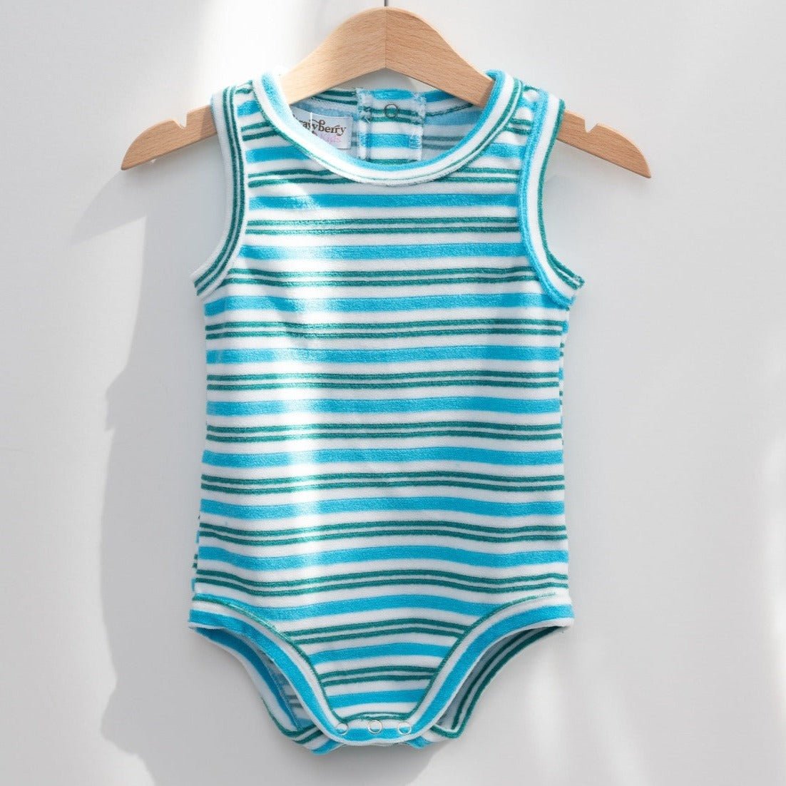 Blue And Green Terrycloth Romper Baby Toddler Boys