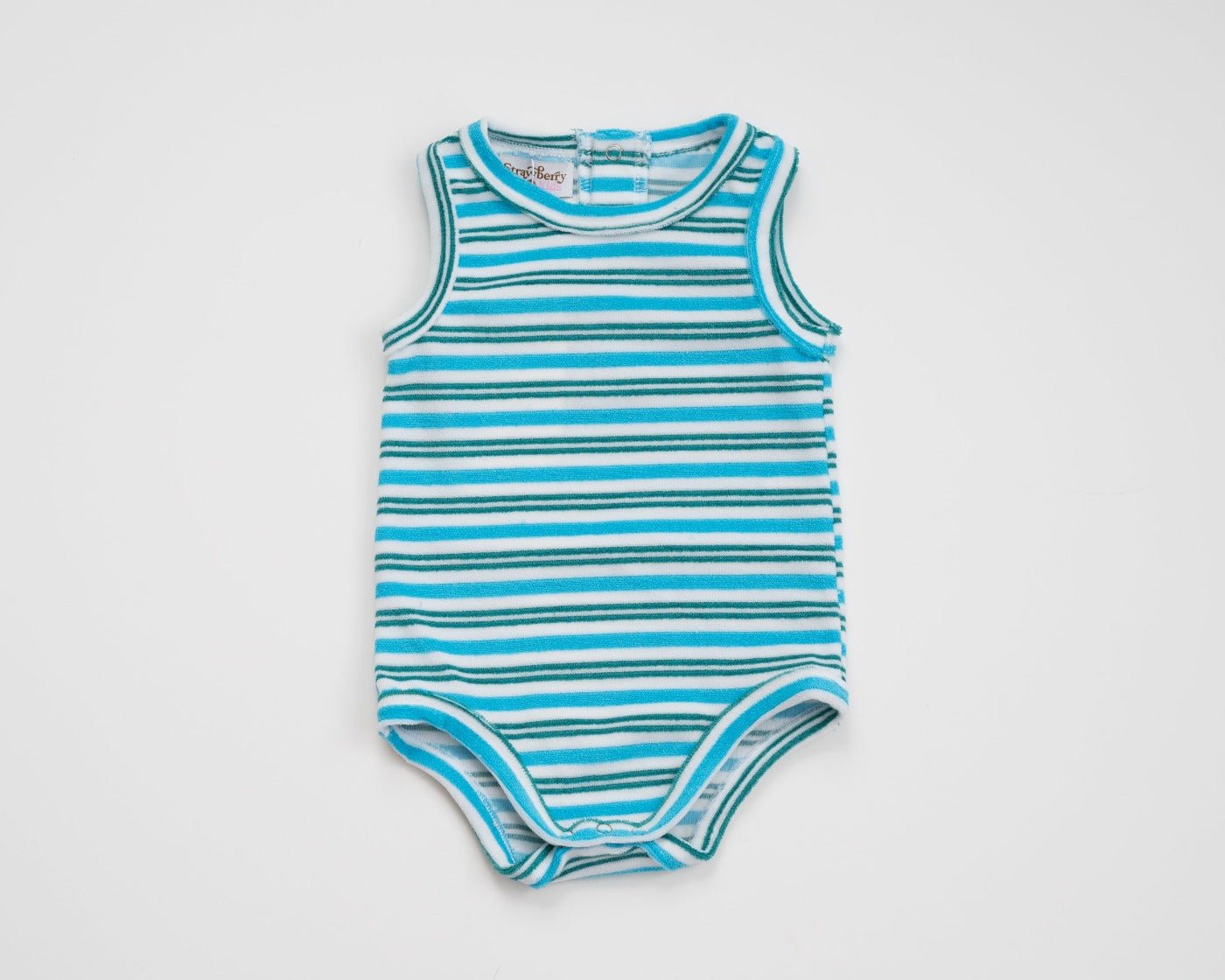 Blue And Green Terrycloth Romper Baby Toddler Boys