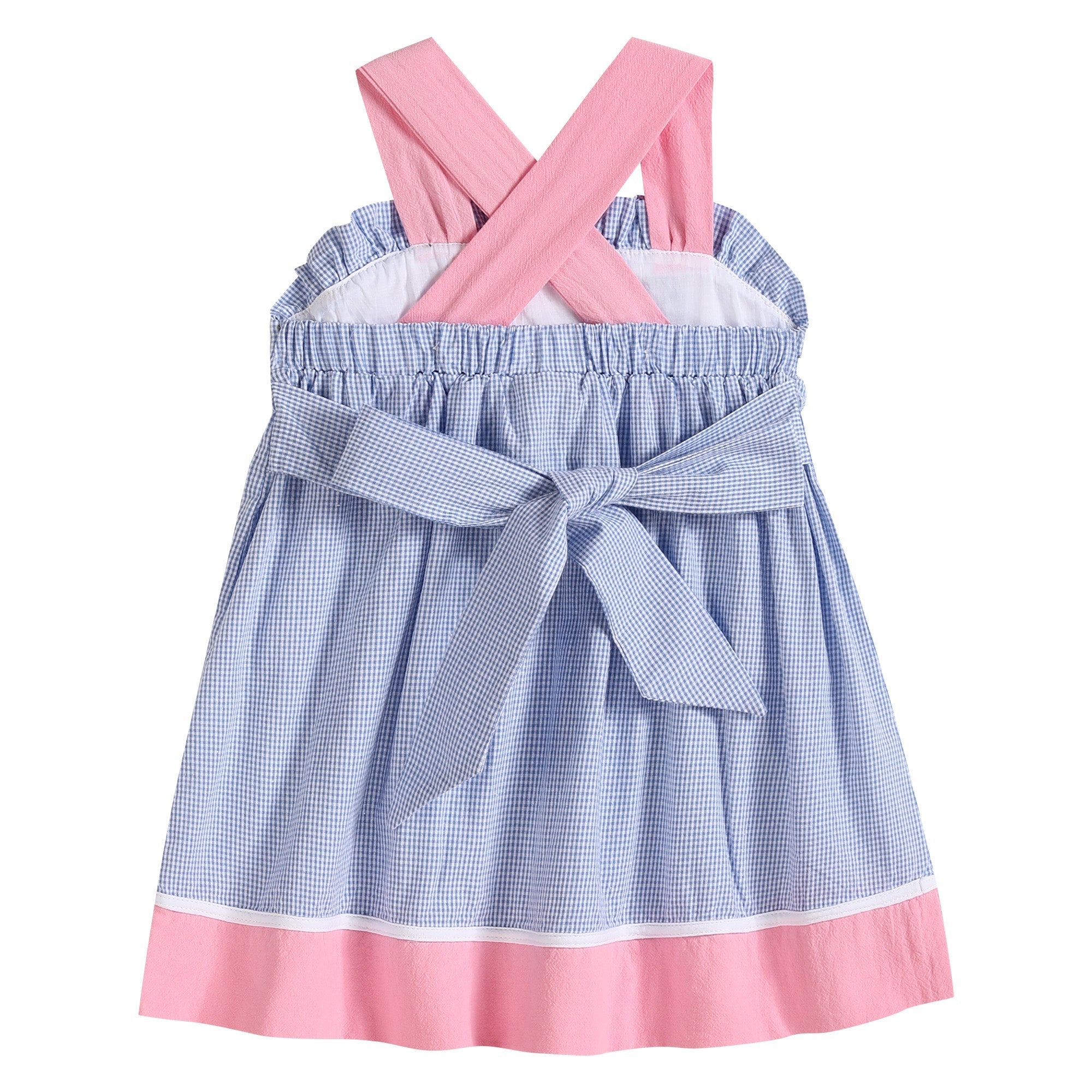 Blue And Pink Ocean Smocked Sundress