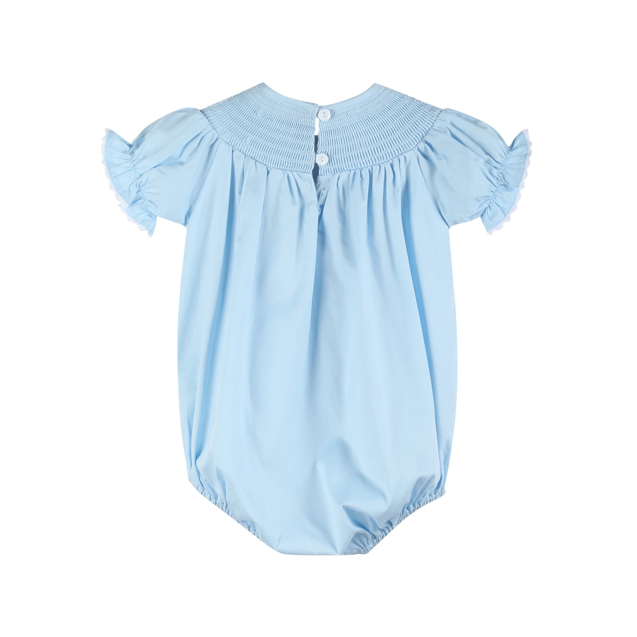 Blue And White Smocked Bubble Romper