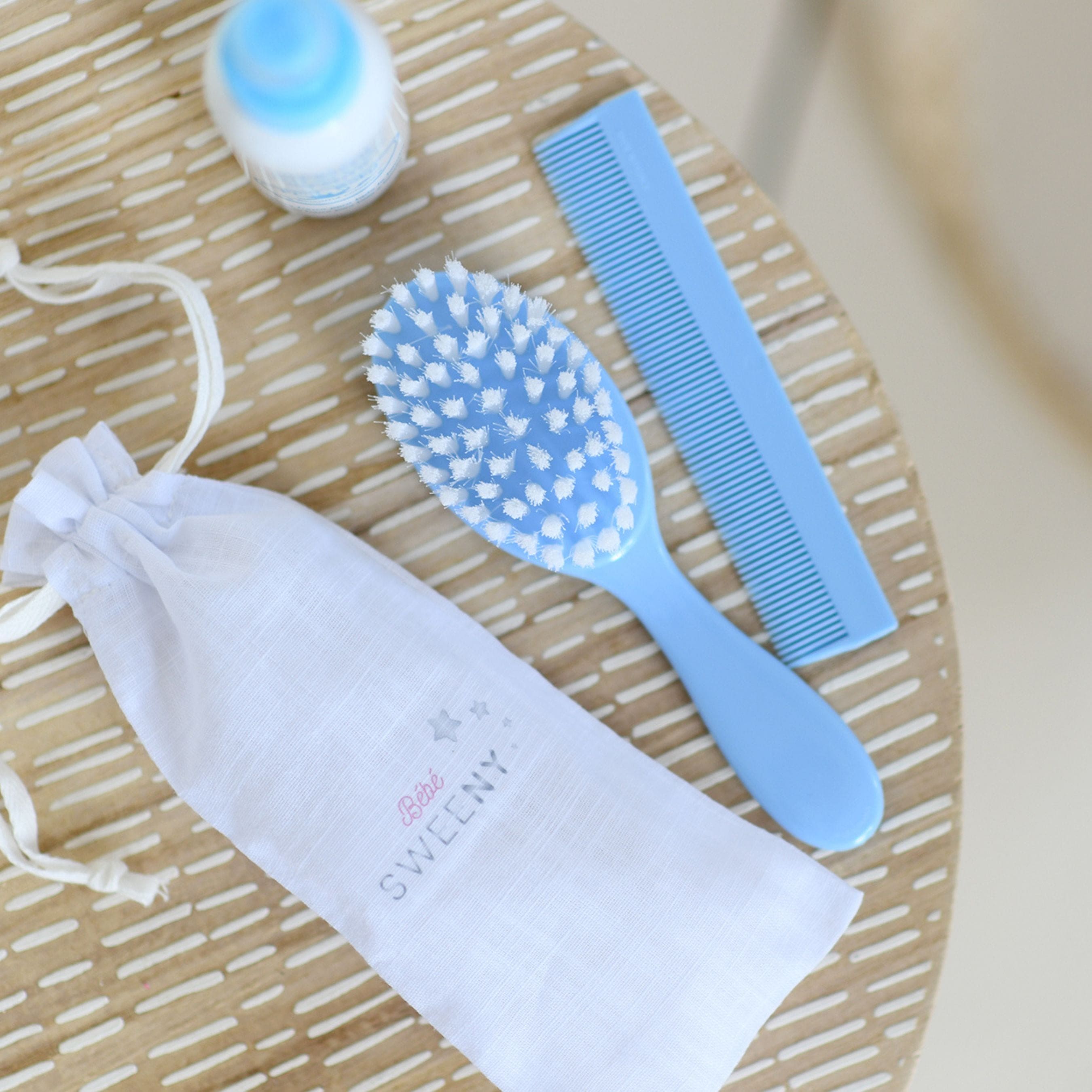 Blue Baby Hairbrush & Comb Set | Made In France