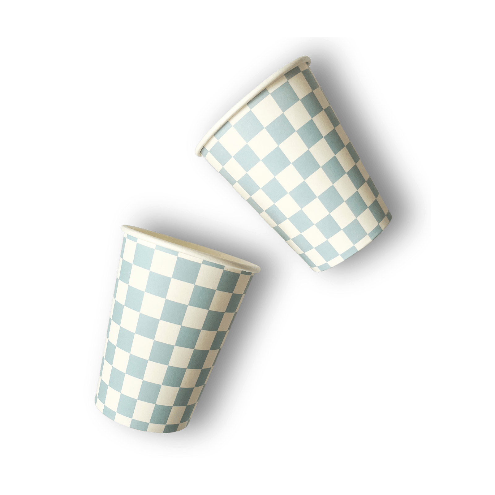 Blue Checkered Cups (set Of 8)
