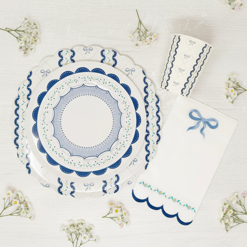 Blue Coquette Large Plates 10" (8 Pack)