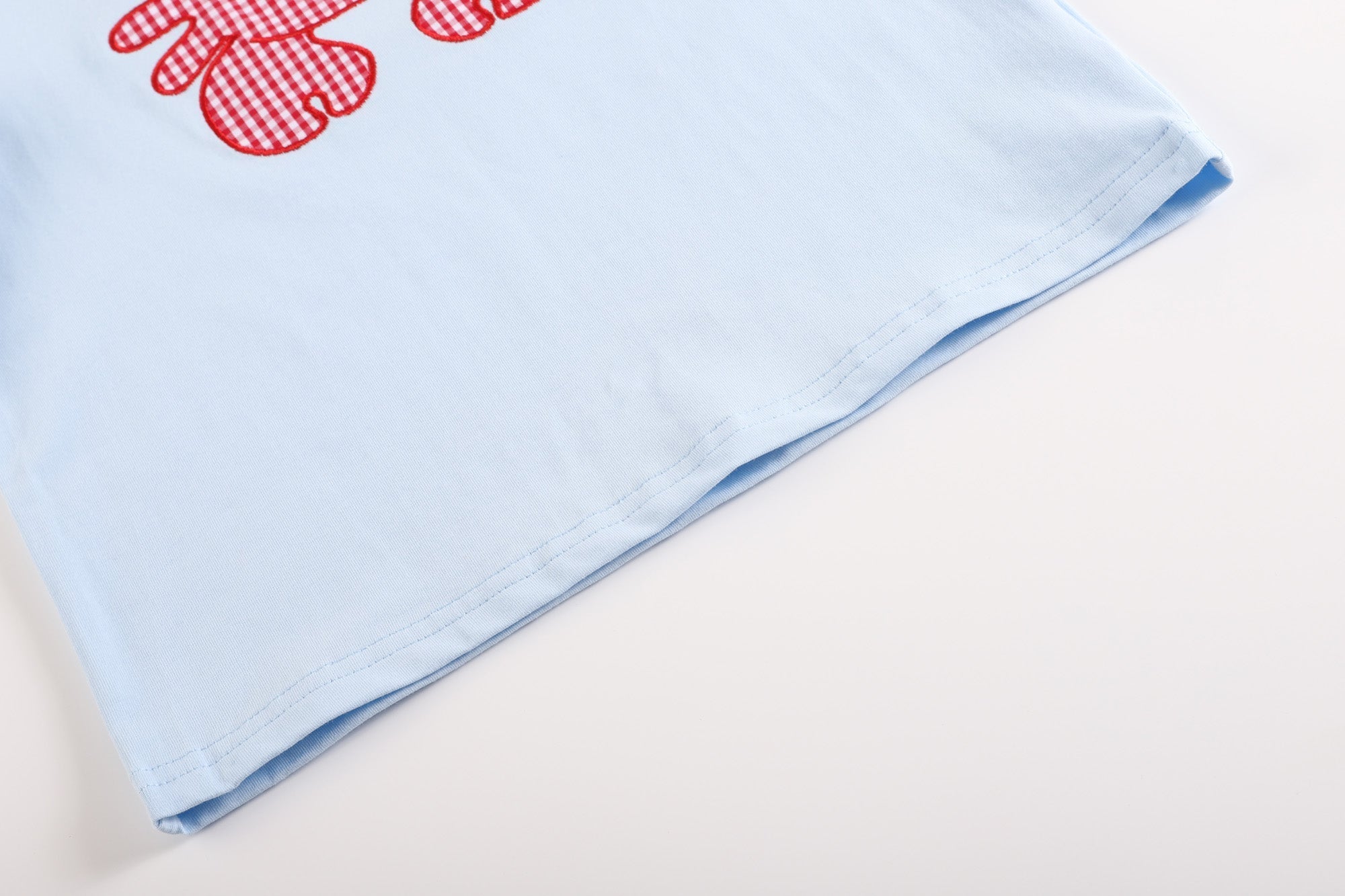 Blue Crab Shirt And Red Gingham Shorts Set