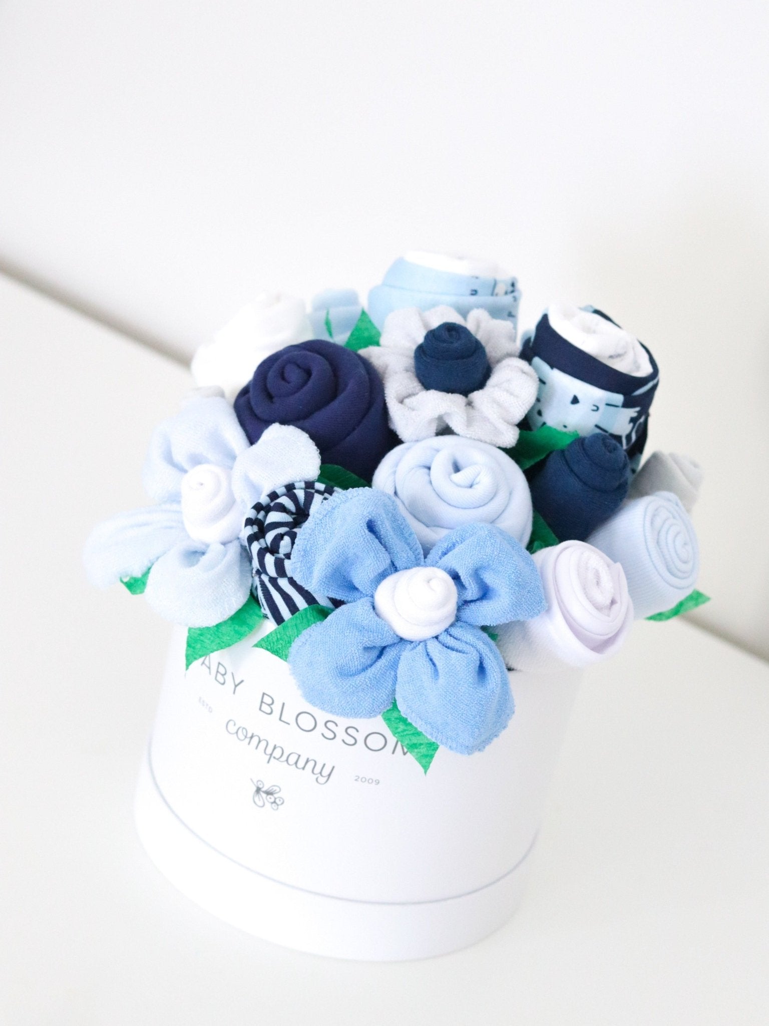 Blue Hatbox Bouquet - Deluxe