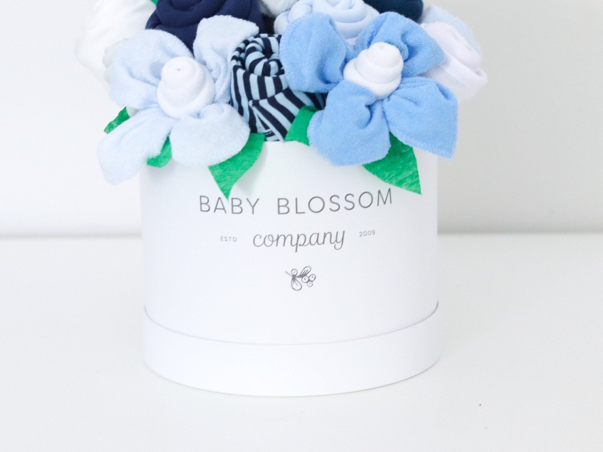 Blue Hatbox Bouquet - Deluxe