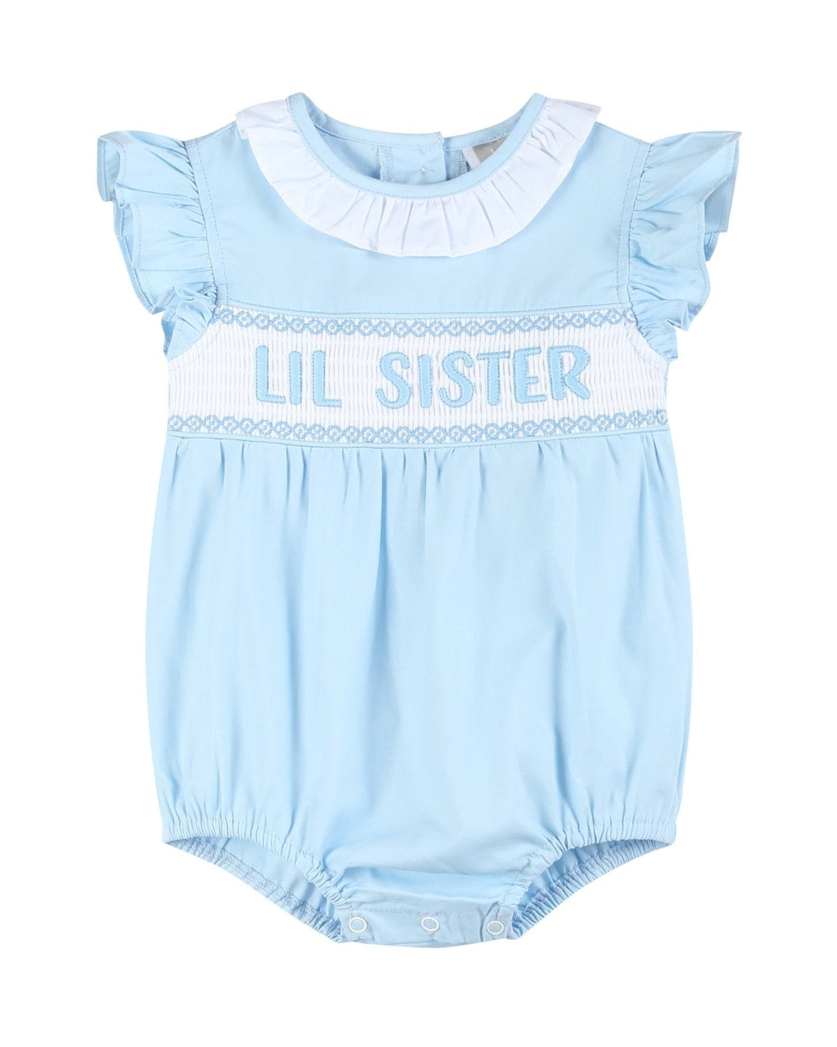 Blue Lil Sister Smocked Romper