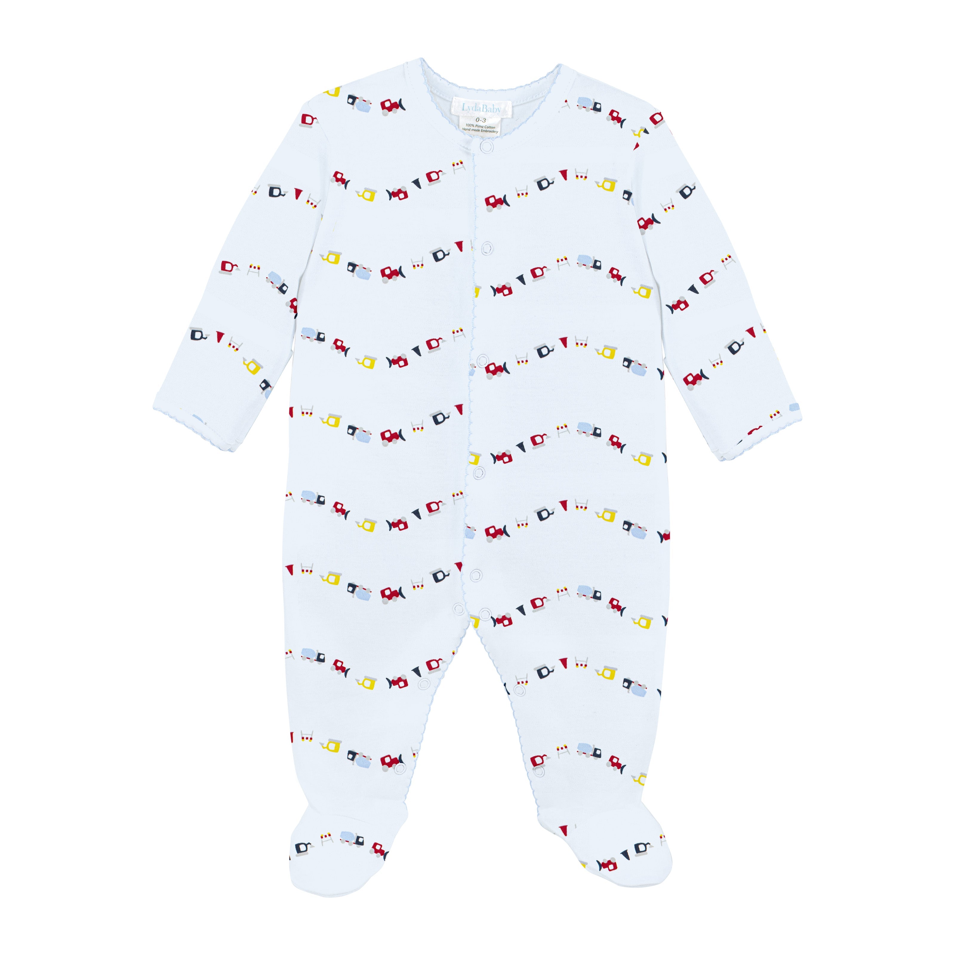 Mini Trucks Printed Footie | Baby Boy