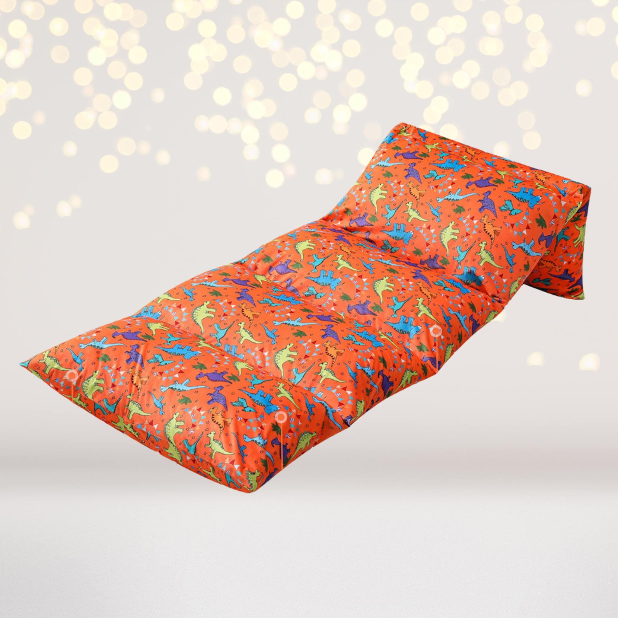 Blue Or Orange Dinosaur Print Pillow Bed Slipcover, Floor Lounger Slipcover, Gift For Dinosaur Lovers