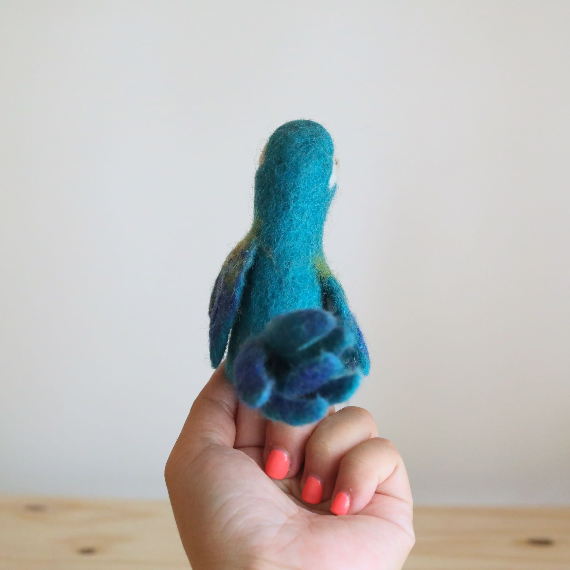 Felt Finger Puppet - Parrot / Macaw / Blue