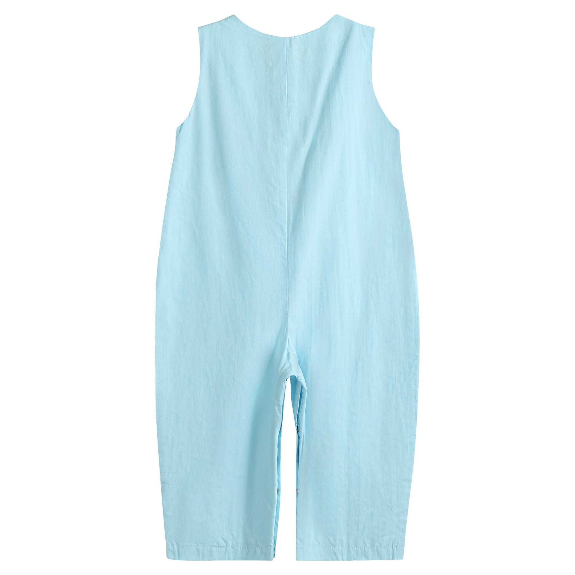Blue Santa Smocked Overalls