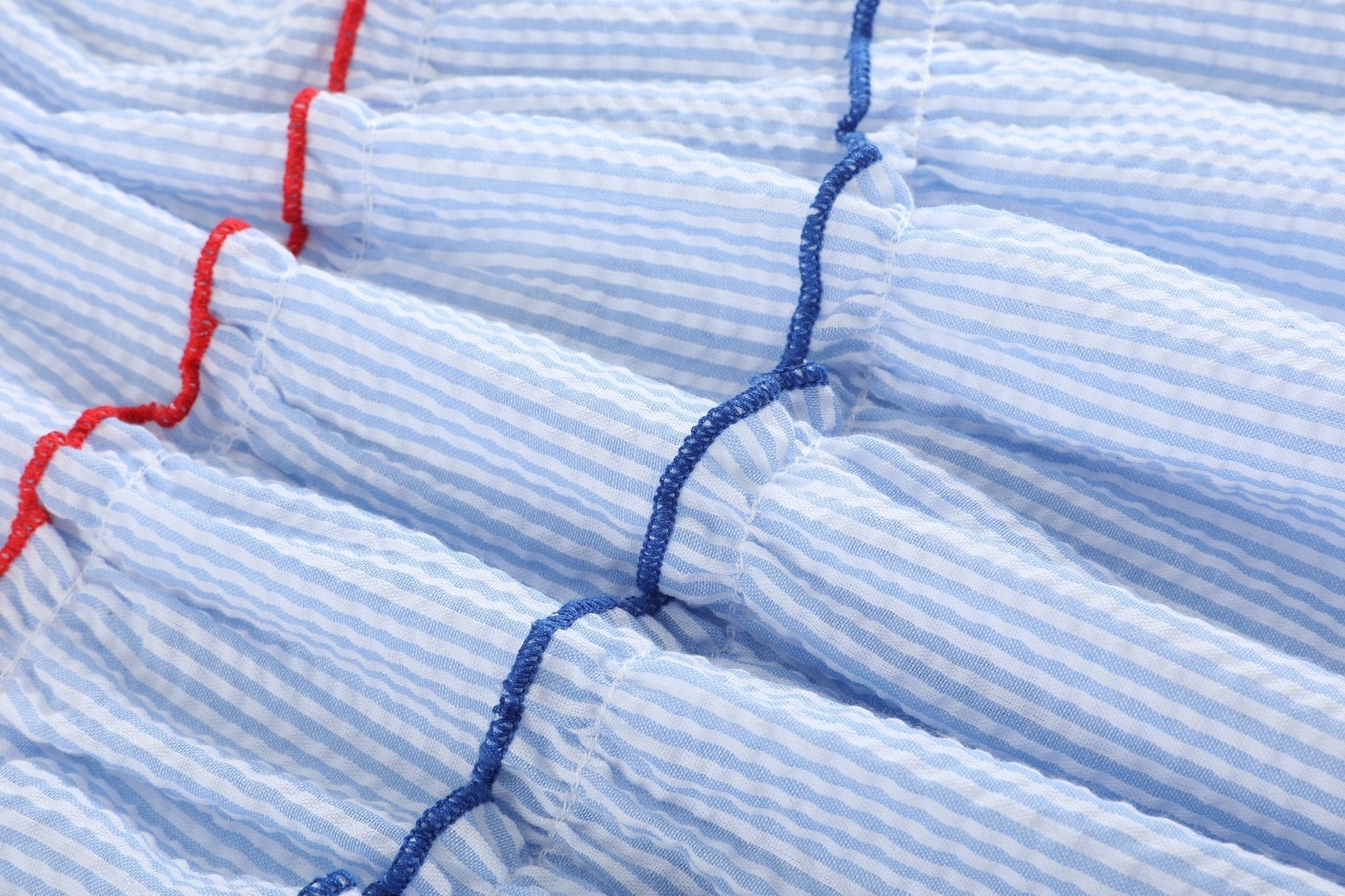 Blue Seersucker Usa Flag Layered Sundress