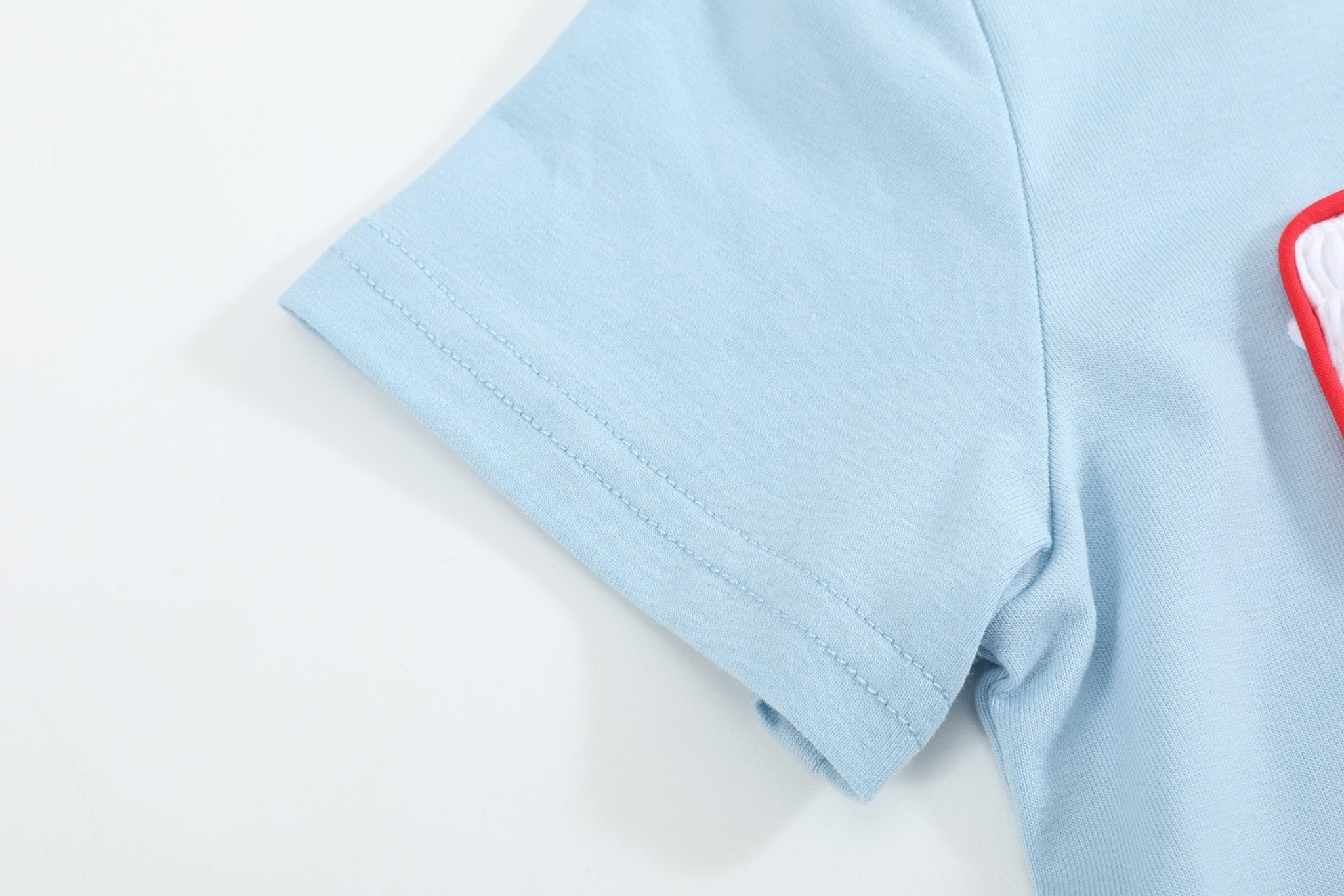 Blue Smocked Abc School Shirt And Shorts Set