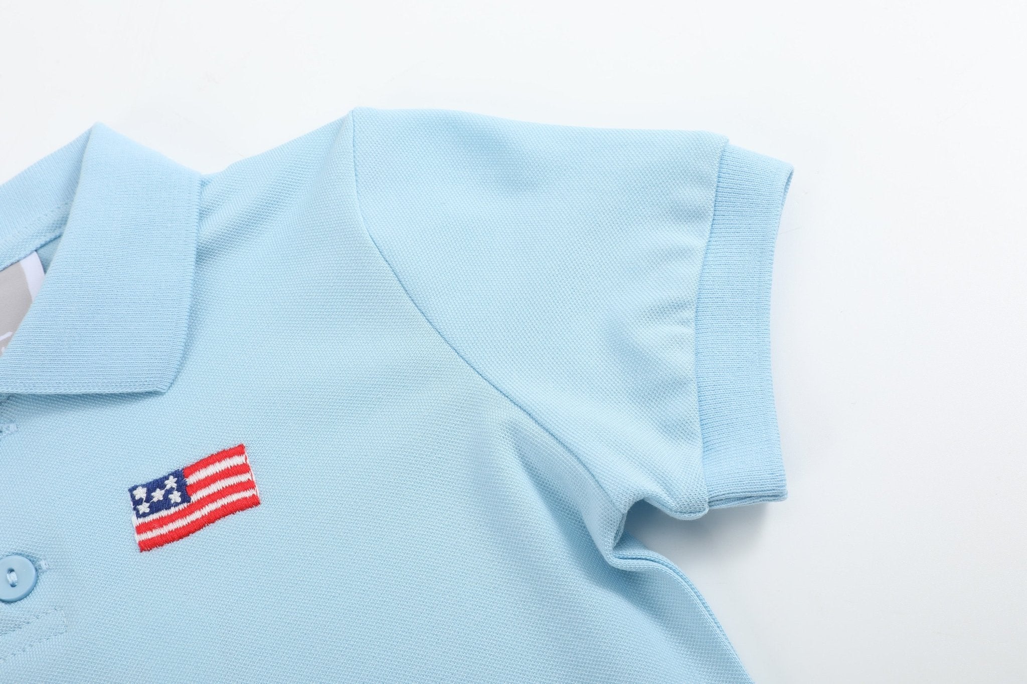 Blue Usa Flag Polo Shirt