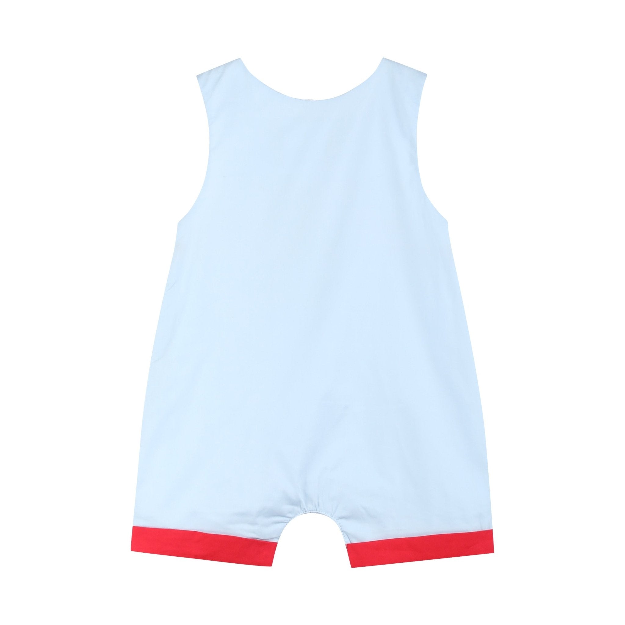 Blue Usa Flag Smocked Shortalls