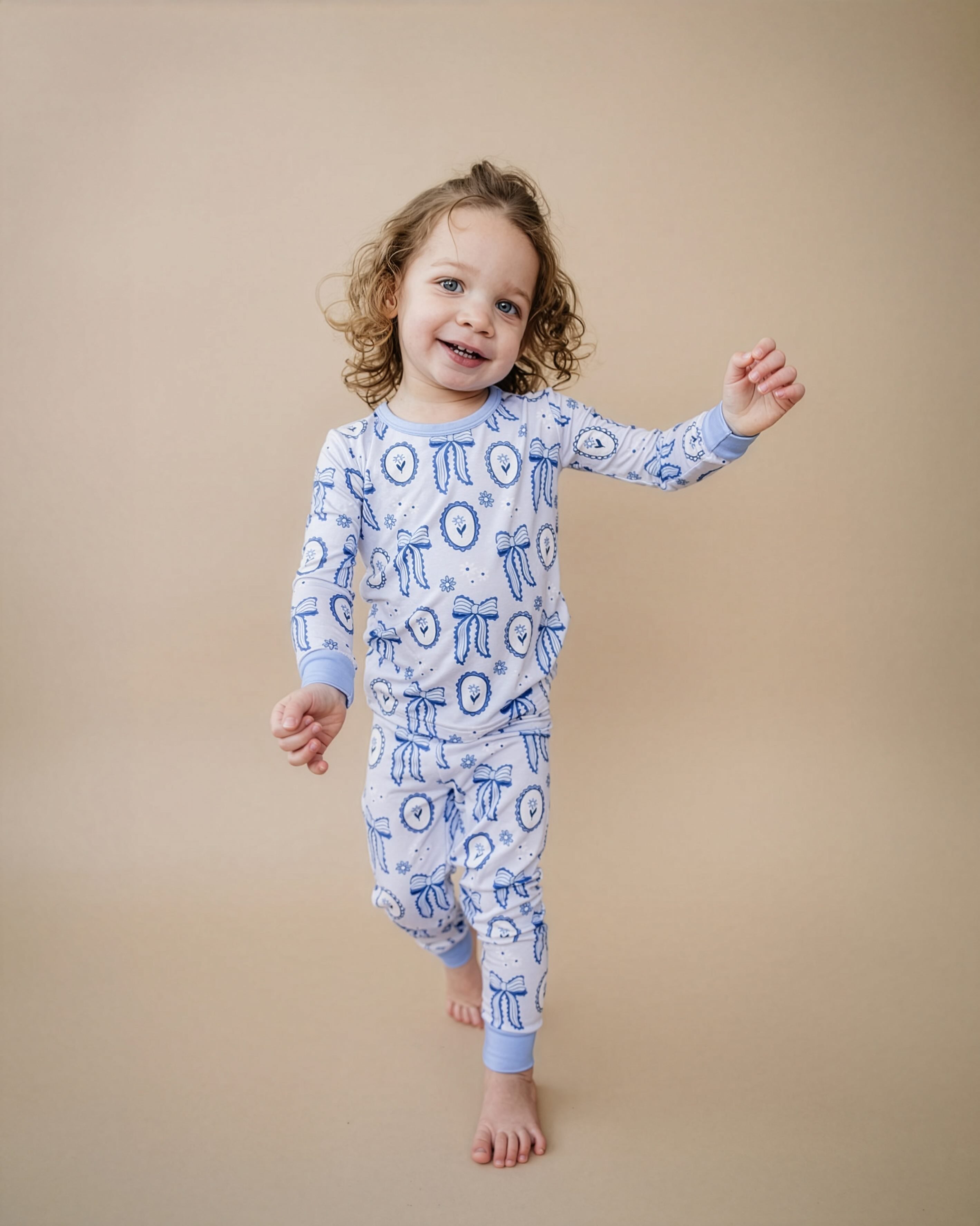 Bamboo Two Piece Set | Blue Bow