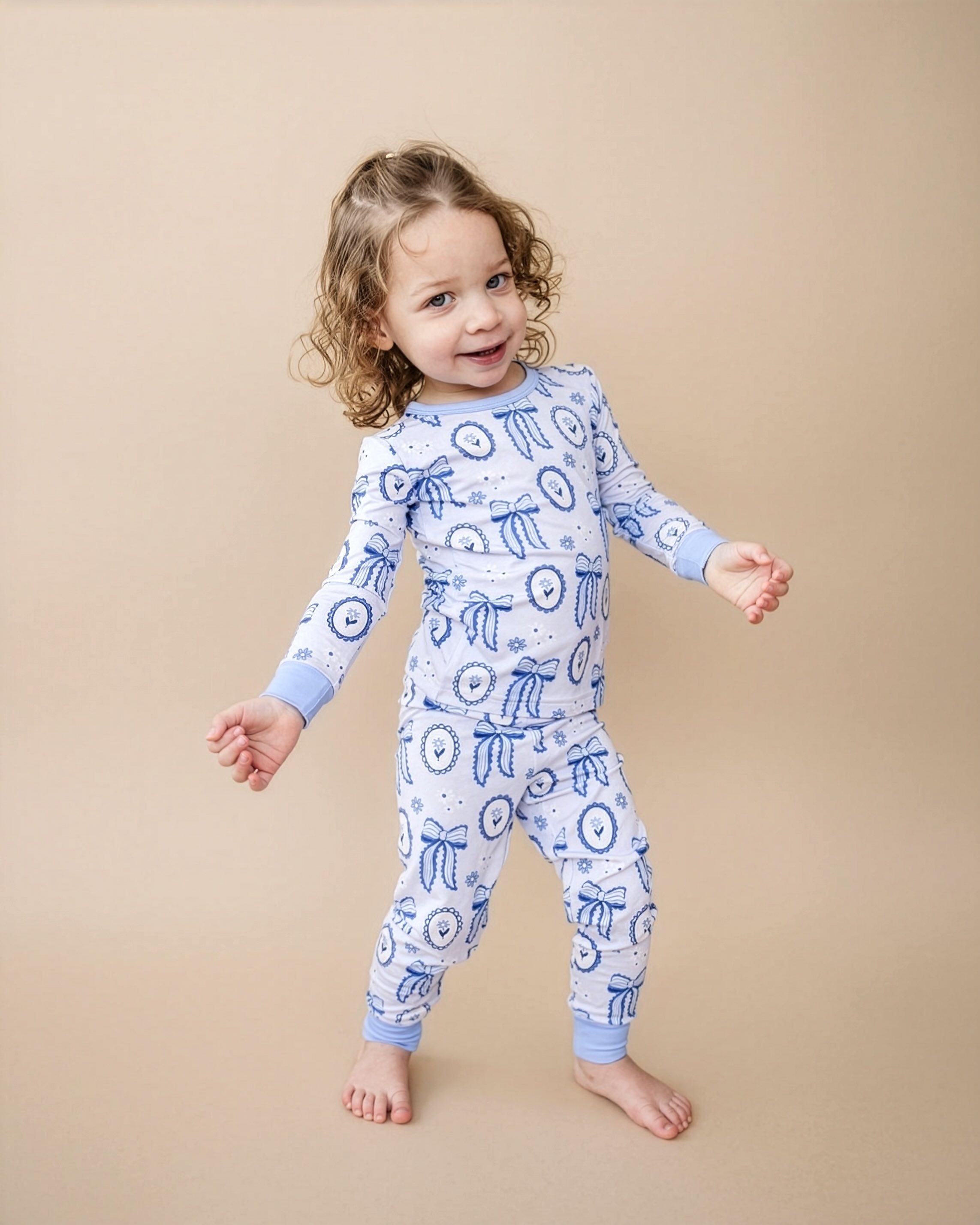 Bamboo Two Piece Set | Blue Bow