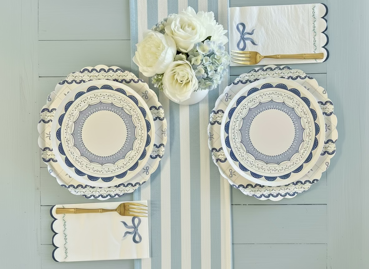 Blue Coquette Large Plates 10" (8 Pack)