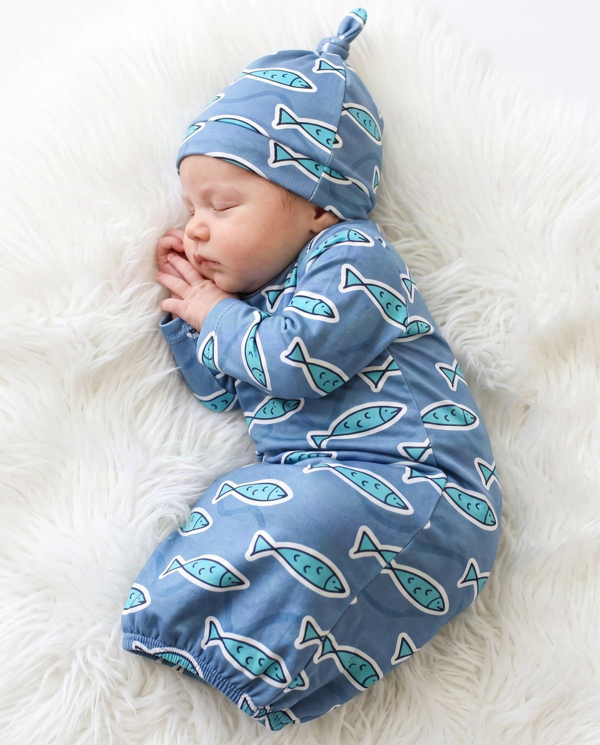 Blue Fish Baby Gown