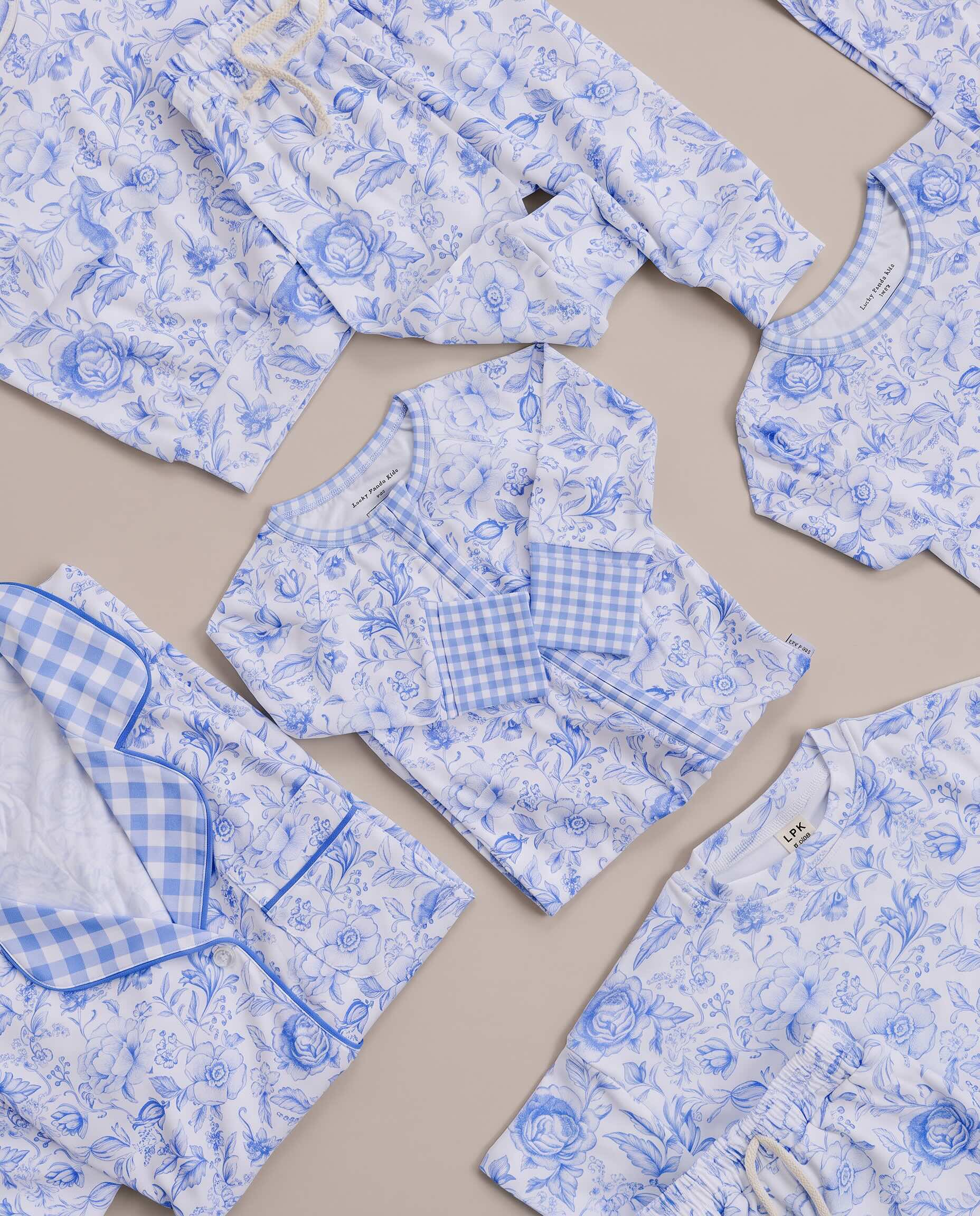 Bamboo Zip Romper | Blue Flowers