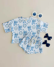 Shorts Set | Blue Bow