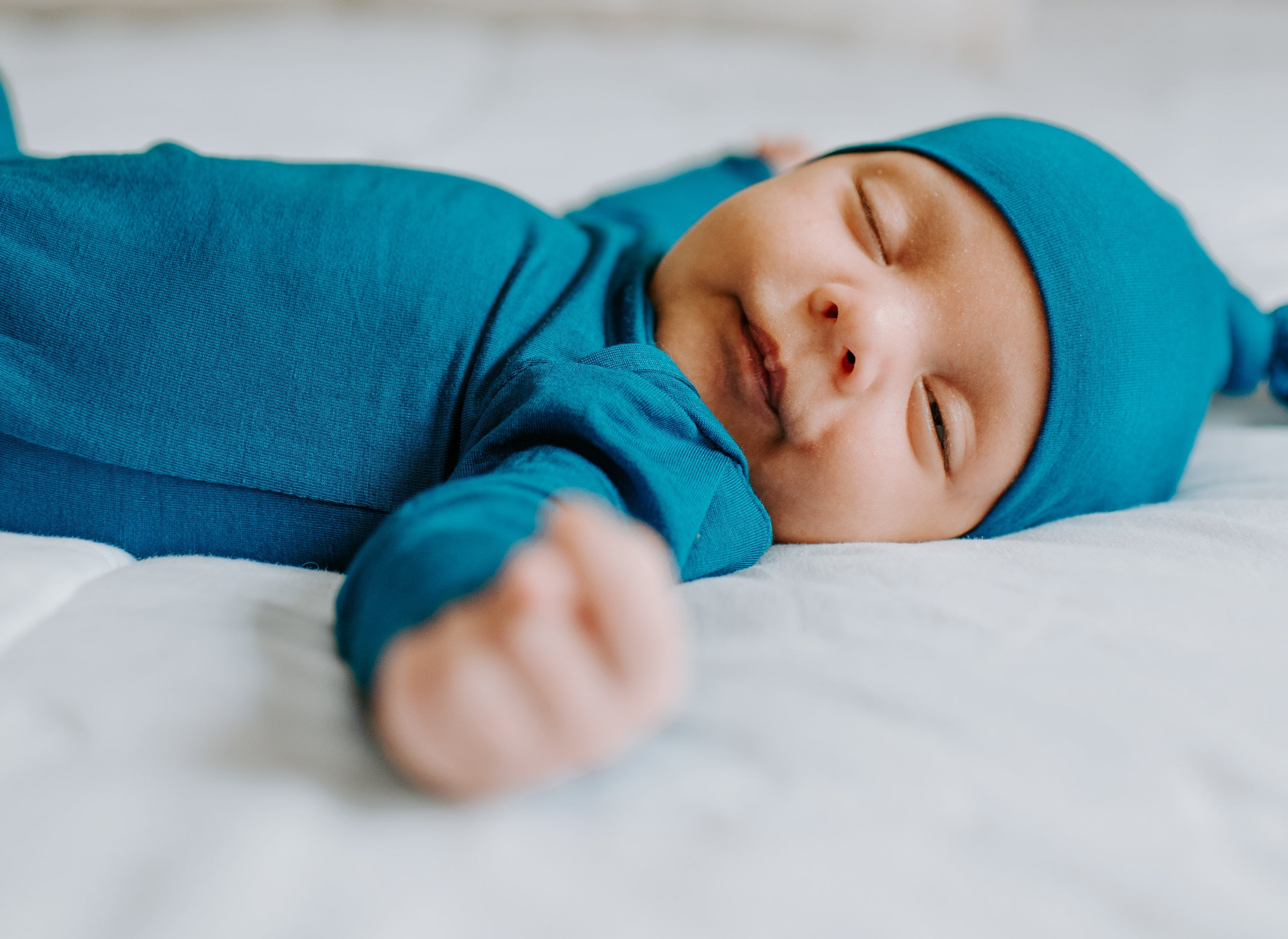 Blue Knotted Newborn Baby Gown