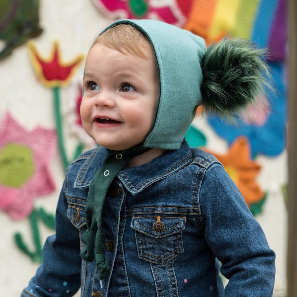 Brimless Bonnet In Blue Spruce (add Ears Or Poms)