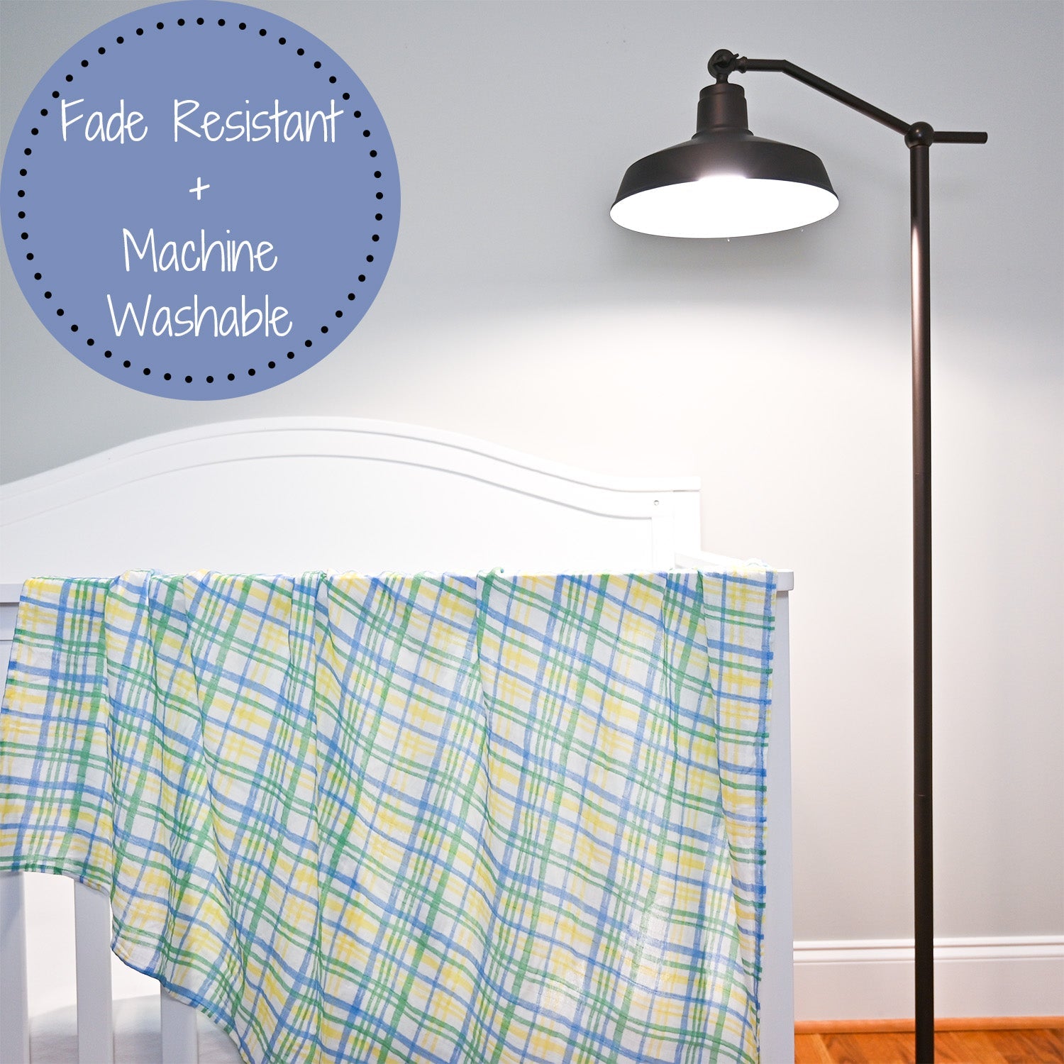 Blue Plaid Swaddle Blanket