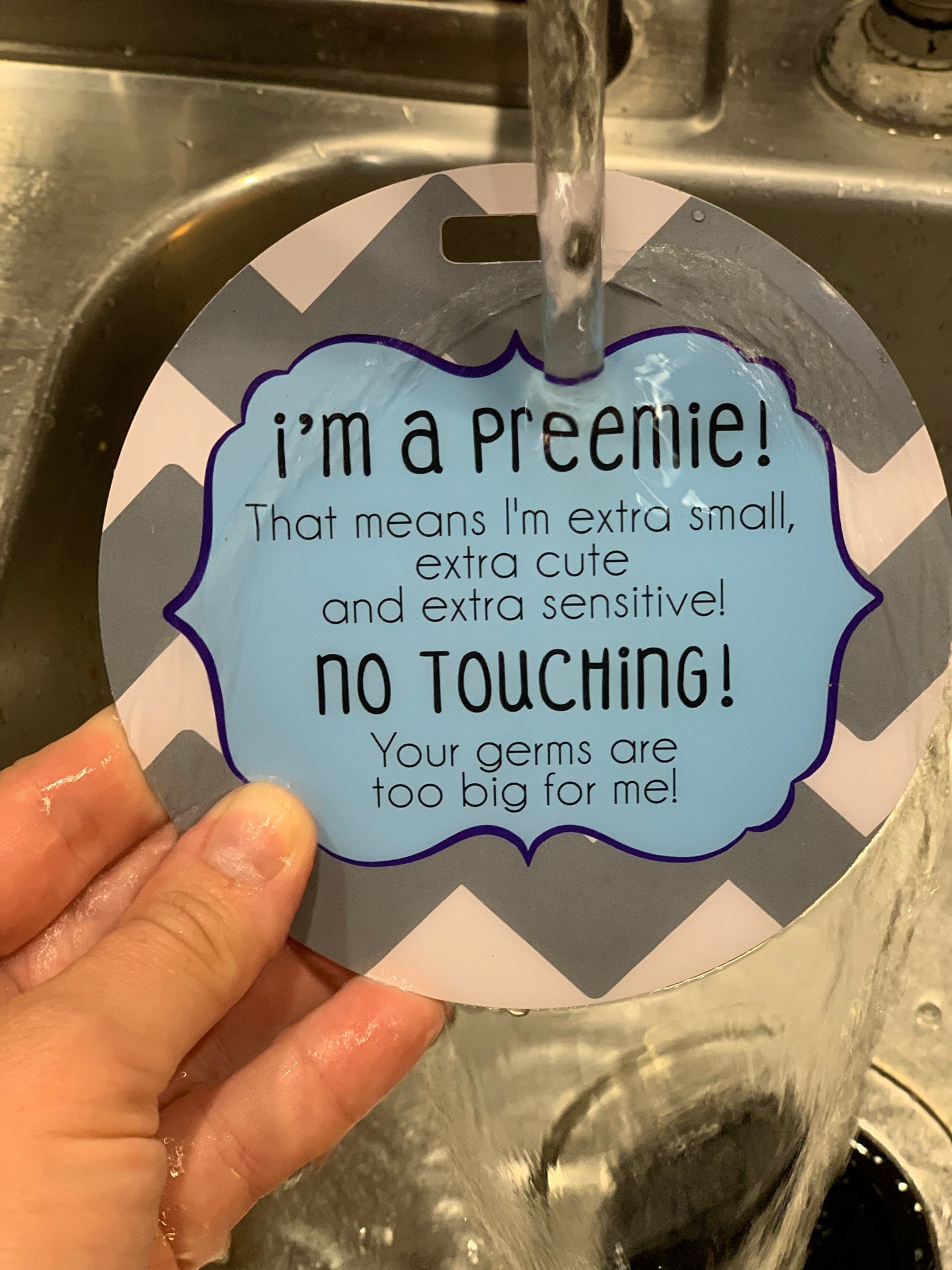 I'm A Preemie Boy No Touching Baby Car Seat Sign Tag