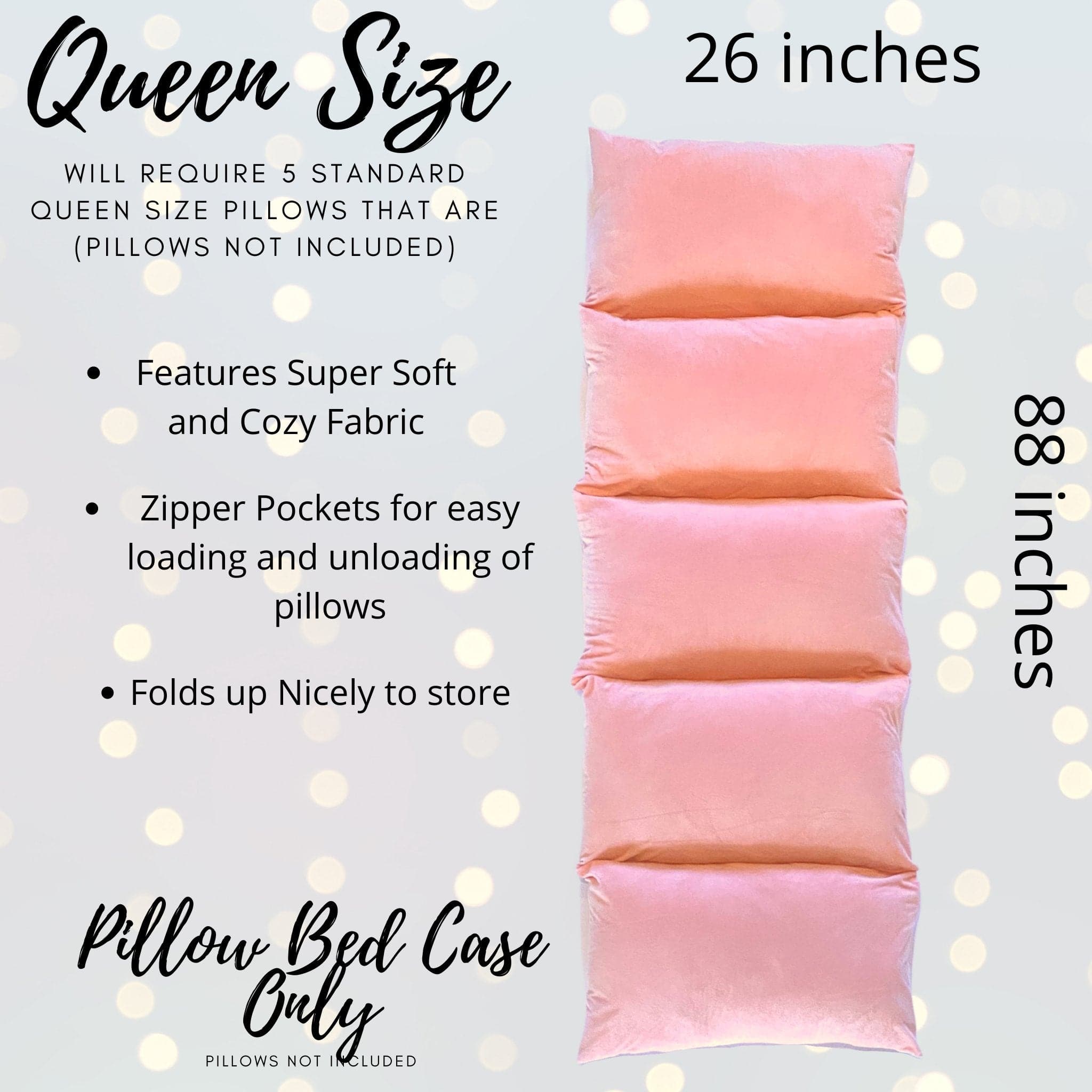 Baby Pink Pillow Bed, Kids Floor Lounger, Glamping Party Bed