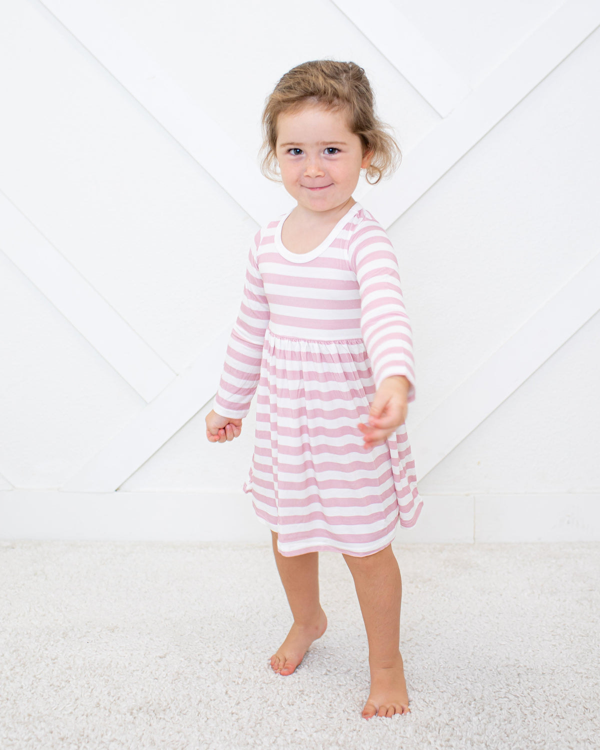 Blush Stripes L/s Dress